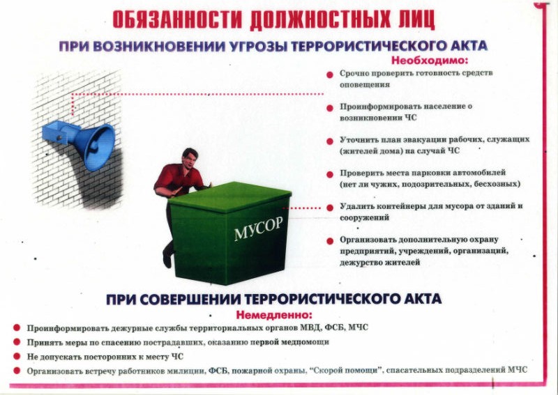 инструкции в школе по антитеррору